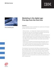 Marketing in the digital age: Five tips from the front line