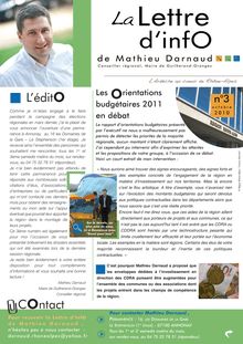 La lettre d information de Mathieu DARNAUD n°3