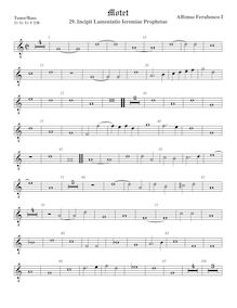 Partition viole de basse, octave aigu clef, Motets, Ferrabosco Sr., Alfonso