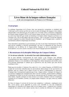  Livre  blanc de la langue-culture française et de son enseignement en  France et à l étranger