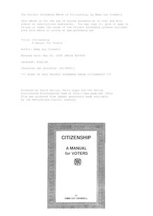 Citizenship - A Manual for Voters