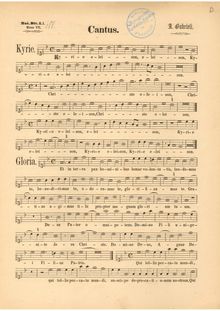 Partition Cantus , partie (color), Missa brevis quatuor vocum, F major