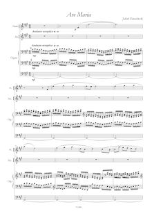 Partition pour mezzo-soprano, flûte, orgue, Ave Maria, Kowalewski, Jakub