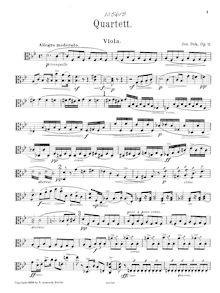 Partition viole de gambe, corde quatuor No.1, B♭ major, Suk, Josef