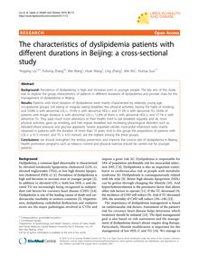 The characteristics of dyslipidemia patients with different durations in Beijing: a cross-sectional study