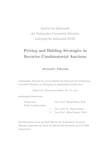Pricing and bidding strategies in iterative combinatorial auctions [Elektronische Ressource] / Alexander Pikovsky