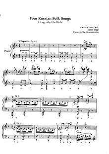 Partition Nos.4, 5, 6 et 7, 8 russe chansons folkloriques, Op.58