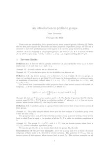 An introduction to proﬁnite groups