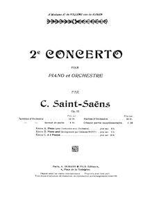 Partition complète, Deuxième Concerto pour Piano et Orchestre, Op.22
