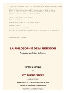 La philosophie de M. Bergson par Albert Farges