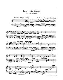 Partition complète, Tocatta et Fugue en D minor, BWV 538 (Dorian) par Johann Sebastian Bach