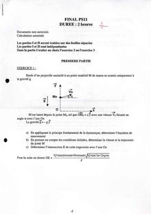 Mécanique du point et optique géométrique 2001 Tronc Commun Université de Technologie de Belfort Montbéliard