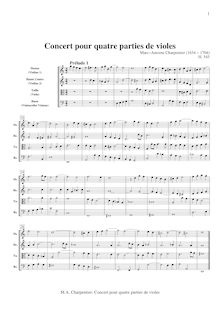 Partition complète (without clavecin), Concert pour quatre parties de violes