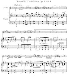 Partition No.5 en G minor, 12 violon sonates, Op.5, Corelli, Arcangelo