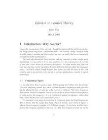 Tutorial on Fourier Theory