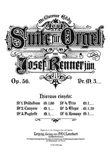 Partition No., Präludium,  pour orgue, Op.56, Suite für Orgel, Op.56