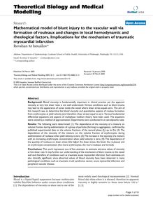 Mathematical model of blunt injury to the vascular wall via formation of rouleaux and changes in local hemodynamic and rheological factors. Implications for the mechanism of traumatic myocardial infarction