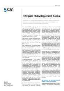 Entreprise et développement durable