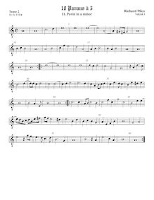 Partition ténor viole de gambe 2, octave aigu clef, pavanes pour 5 violes de gambe par Richard Mico
