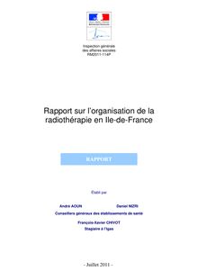 Rapport sur l organisation de la radiothérapie en Ile-de-France