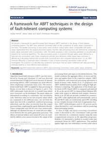 A framework for ABFT techniques in the design of fault-tolerant computing systems