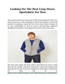 Looking For The Best Long Sleeve Sportshirts For Men