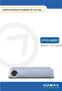 Notice Set Top Box HUMAX  PVR-8000