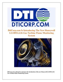 DtiCorp.com Is Introducing The New Honeywell LG1093AA36 Gas Turbine Flame Monitoring System