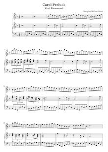 Partition complète, Carol Prelude  Veni Emmanuel , Keyboard and Treble instrument par Douglas Walter Scott