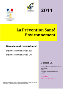 Académie d Aix Marseille Dossier CCF pour l évaluation de la PSE en Bac Pro Juin Louis Charbon Catherine Fourment Martine Pascal IEN SBSSA