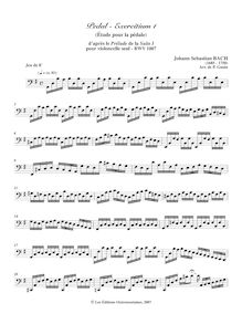 Partition pédale-Exercitium 1 (Étude pour la pédale), violoncelle  No.1