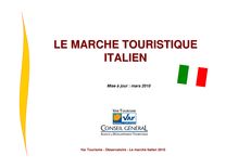 LE MARCHE TOURISTIQUE ITALIEN