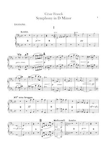 Partition basson 1, 2, Symphony en D Minor, Franck, César