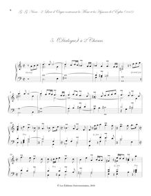 Partition , (Dialogue) à 2 Chœurs, Deuxième livre d’orgue contenant la messe et les hymnes de l’Église par Guillaume-Gabriel Nivers