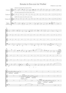 Score, Sonata en Eco con tre violini, Marini, Biagio