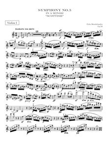 Partition violon I, Symphony No.3 en A minor, Sinfonie Nr.3 in a-Moll "Schottische"