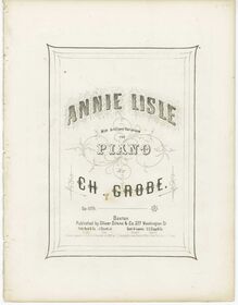 Partition complète, Annie L Isle, avec variations, Annie of the Isle, with brilliant variations for piano