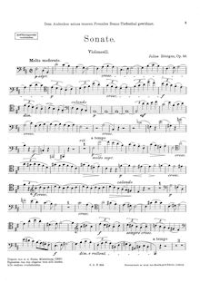 Partition de violoncelle, violoncelle Sonata No.5, Op.56