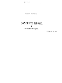 Partition de violon, Concerto russe, Violin Concerto No.4