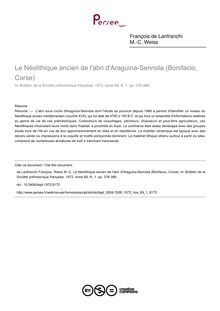 Le Néolithique ancien de l abri d Araguina-Sennola (Bonifacio, Corse) - article ; n°1 ; vol.69, pg 376-388