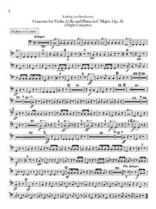 Partition timbales, Concerto pour violon, violoncelle et Piano, Triple Concerto
