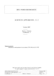 Btspodo sciences appliquees 2005