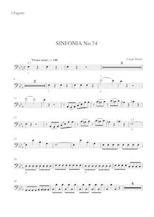 Partition bassons, Symphony Hob.I:74, E♭ major, E♭ major, Haydn, Joseph