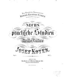 Partition complète, 6 Practical études pour pour violon, Op.. 8