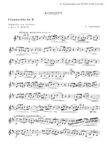 Partition clarinette , partie (B-flat), Saxophone Concerto, Op.109