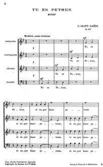 Partition complète (voix seulement), Tu es Petrus, Op.147