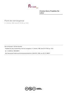 Point de convergence - article ; n°97 ; vol.26, pg 19-24