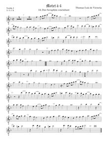 Partition viole de gambe aigue 2, octave aigu clef, Duo Seraphim clamabant