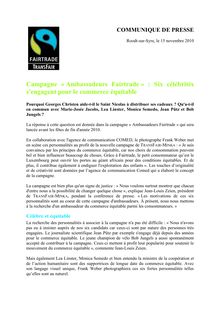 Communiqué de presse FR - Campagne « Ambassadeurs Fairtrade ...
