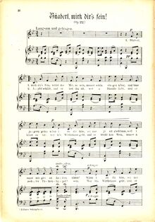 Partition complète (haut), Büaberl, mirk dir´s fein!, Op.22